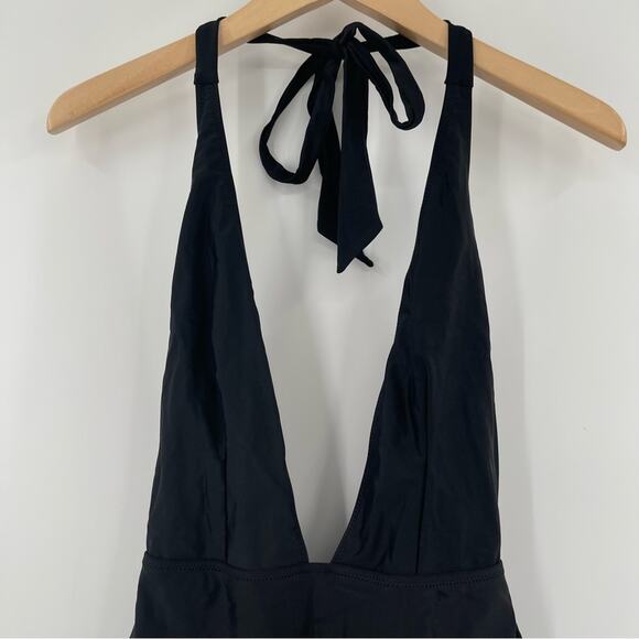 KENDALL +KYLIE Swimsuit One Piece Plunge Black Sexy Beach Swim Tie NWT Medium - Picture 8 of 12